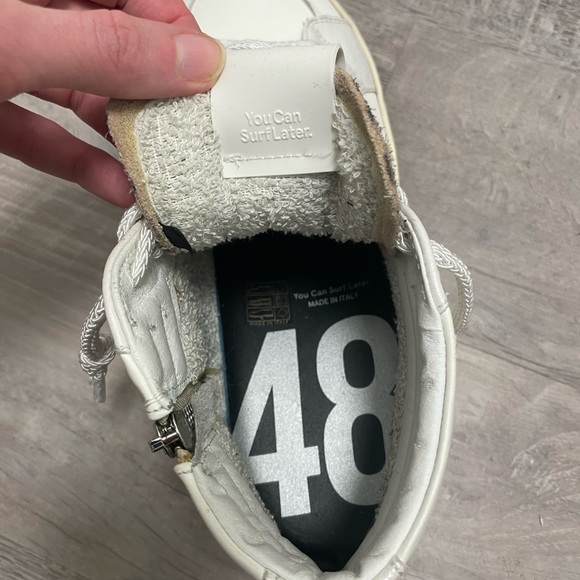 P448 White High-Top Sneakers with Zipper Detail - Picture 9 of 15